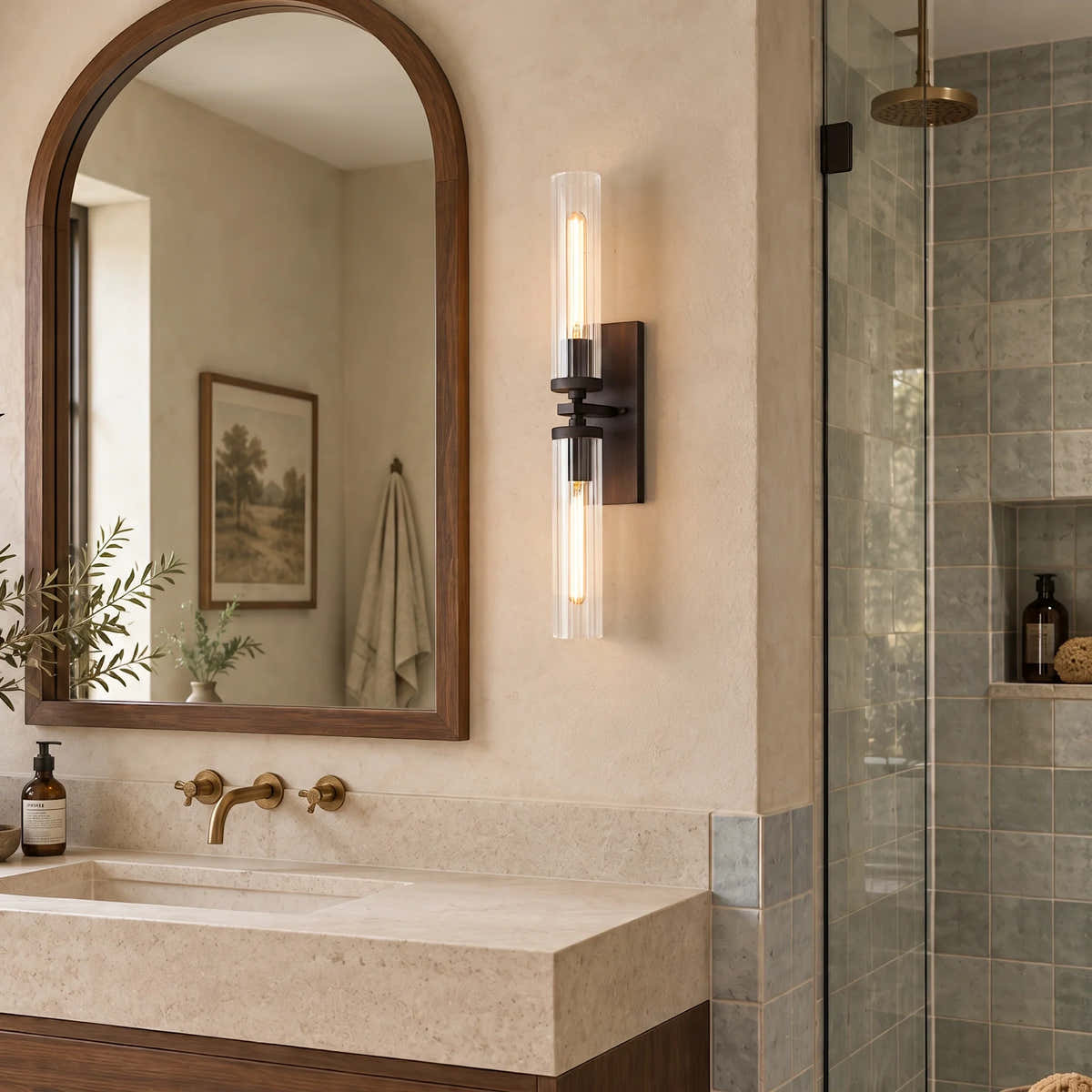 Andreas Double Sconce 5"
