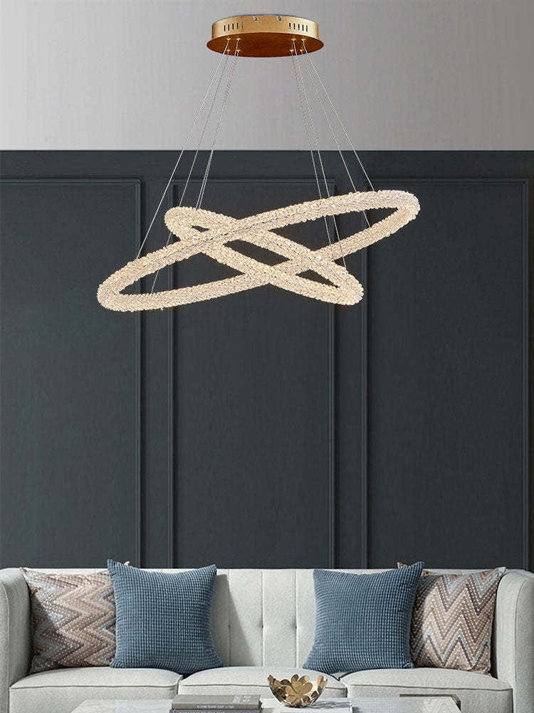 Halo Modern Clear Crystal Ring Chandelier