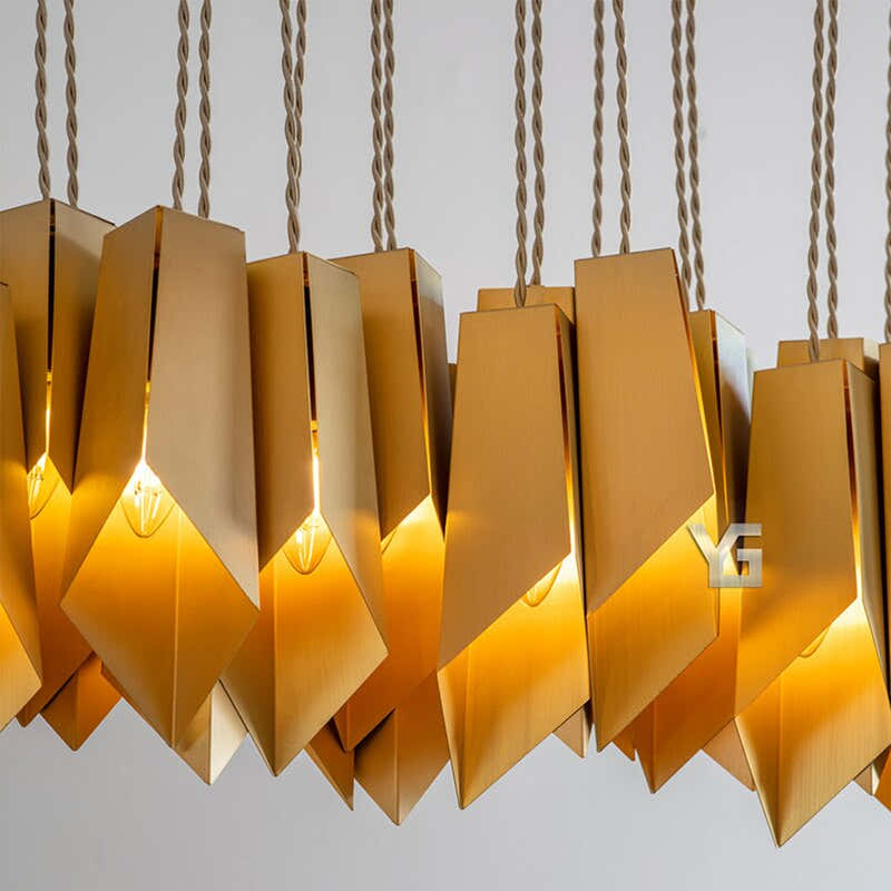 Bronze Fold Linear Chandelier