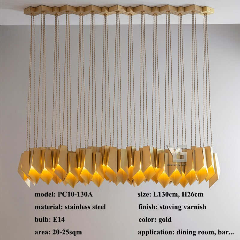 Bronze Fold Linear Chandelier
