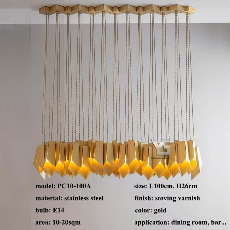 Bronze Fold Linear Chandelier