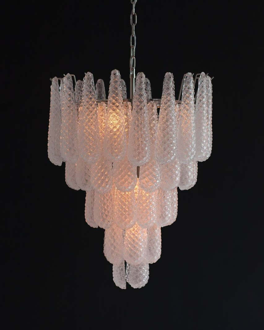 Murano Chandelier – Drop – 52 glasses – Transparent