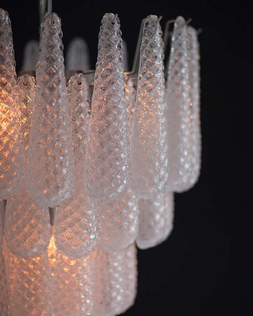 Murano Chandelier – Drop – 52 glasses – Transparent