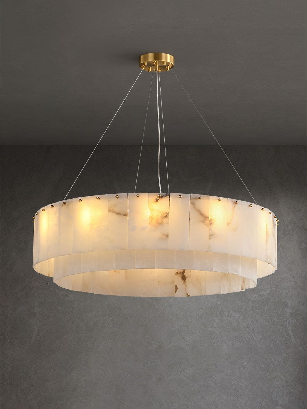 Copper & Alabaster Chandelier
