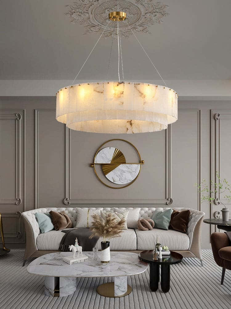 Copper & Alabaster Chandelier