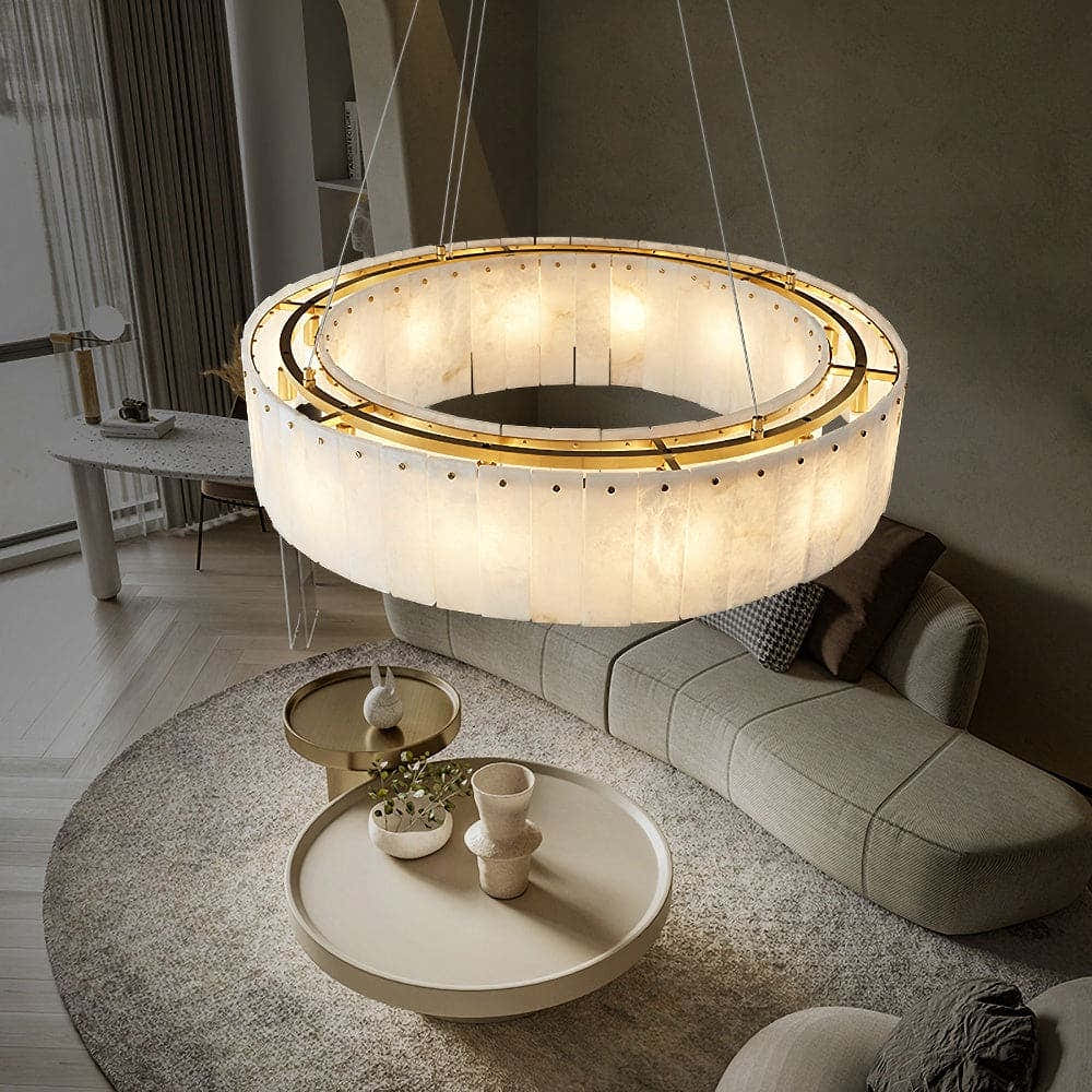 Copper & Alabaster Chandelier