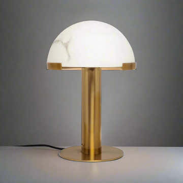 Copper And Alabaster Dome Table Lamp
