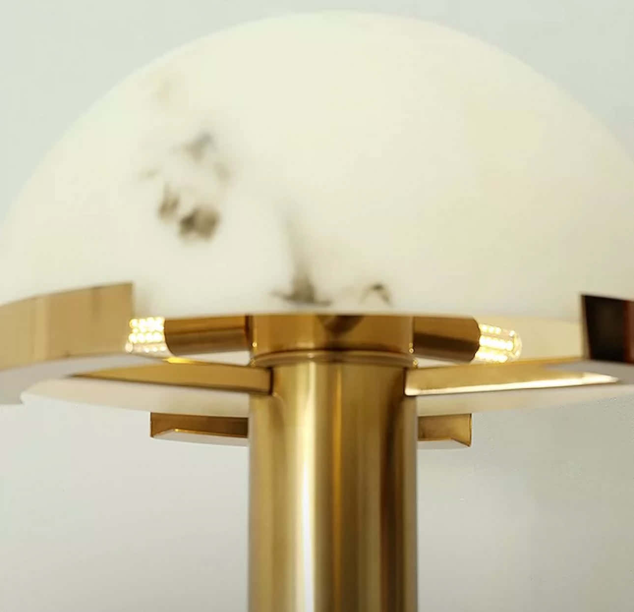 Copper And Alabaster Dome Table Lamp