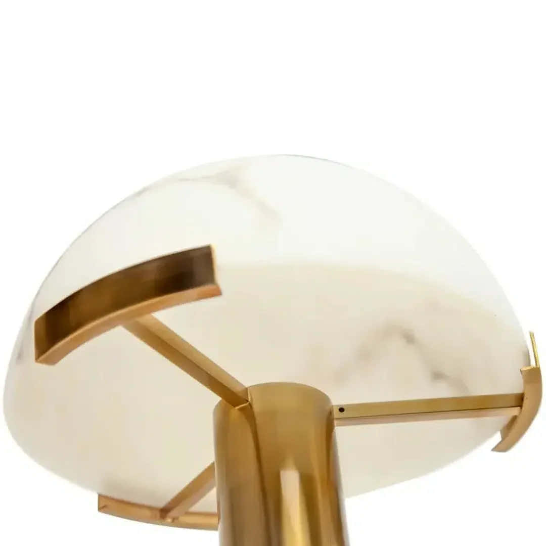 Copper And Alabaster Dome Table Lamp