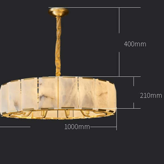 Round Alabaster Halo Chandelier