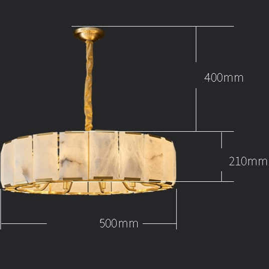 Round Alabaster Halo Chandelier