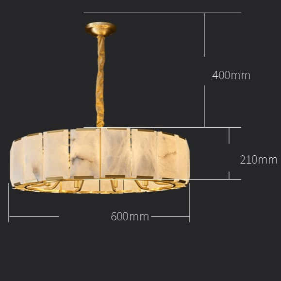 Round Alabaster Halo Chandelier
