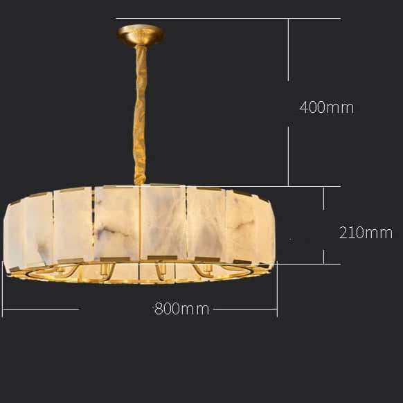 Round Alabaster Halo Chandelier