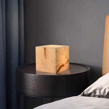 Cube Alabaster Table Lamp