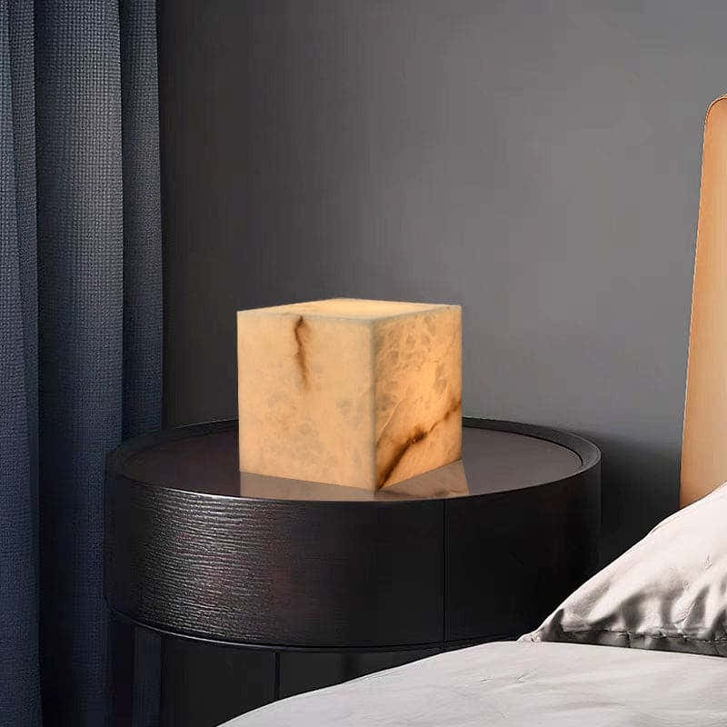 Cube Alabaster Table Lamp