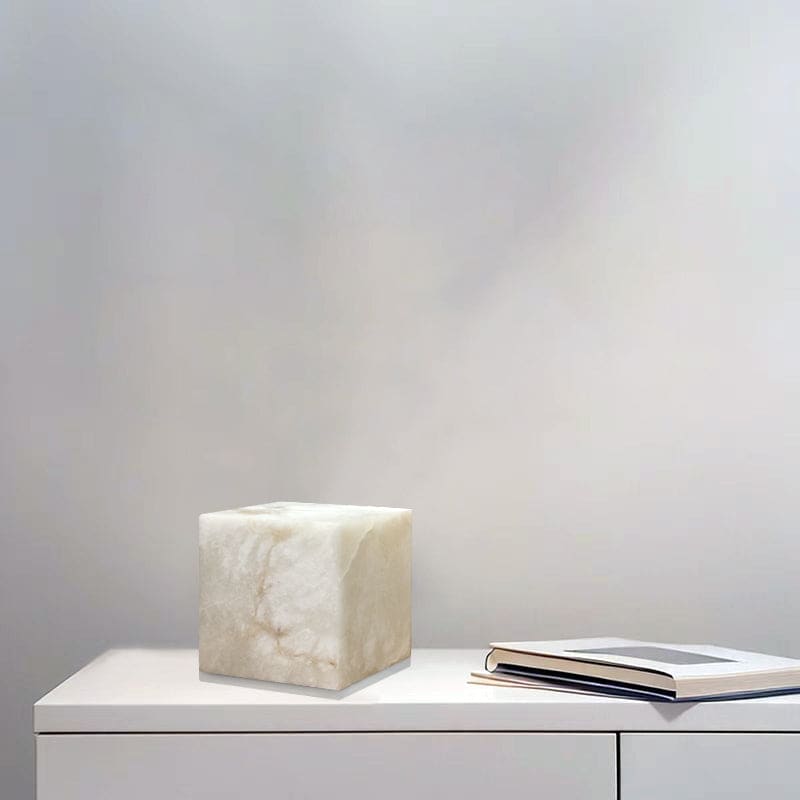 Cube Alabaster Table Lamp