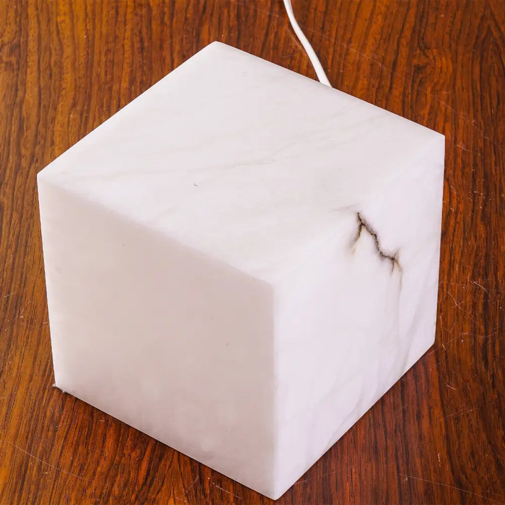 Cube Alabaster Table Lamp