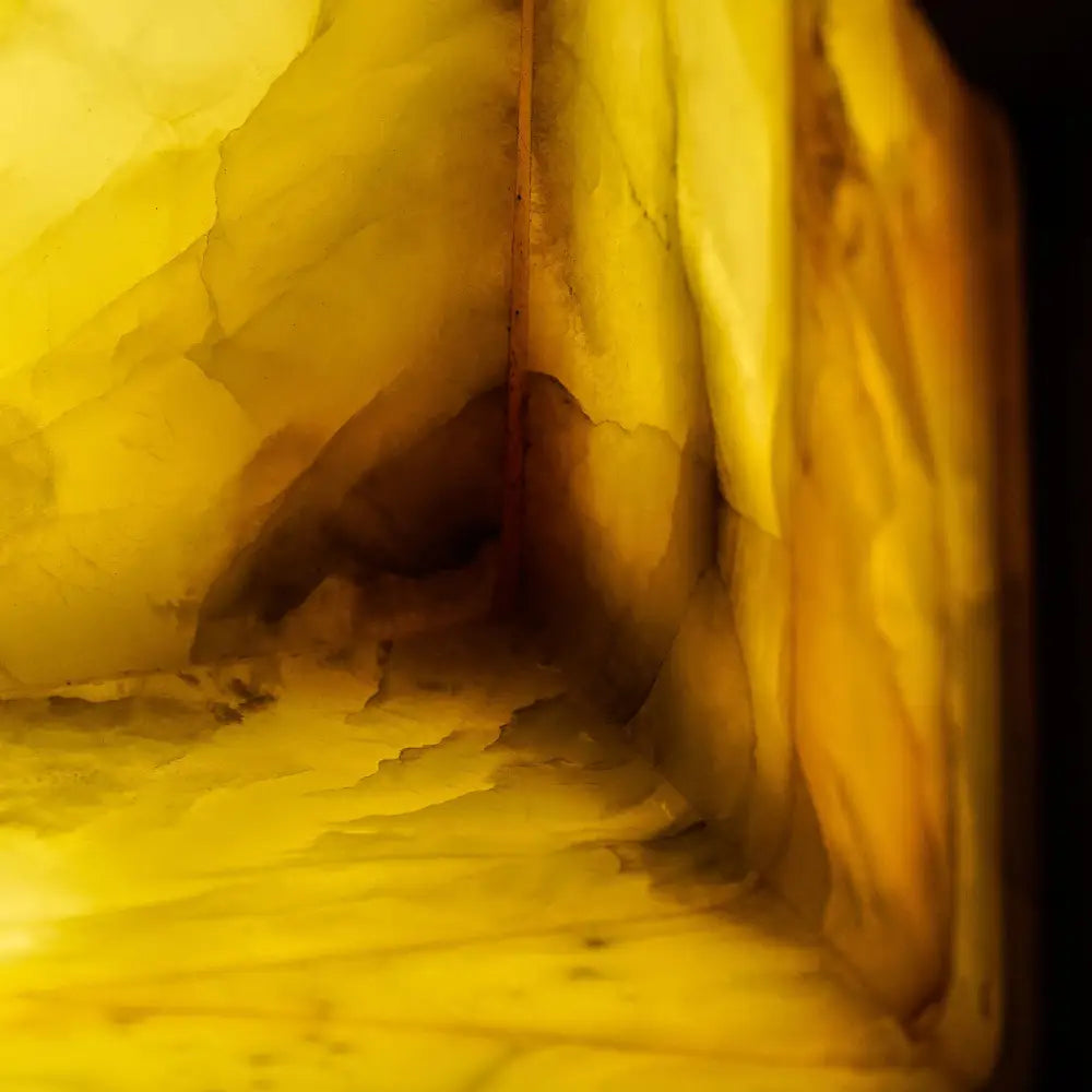 Cube Alabaster Table Lamp