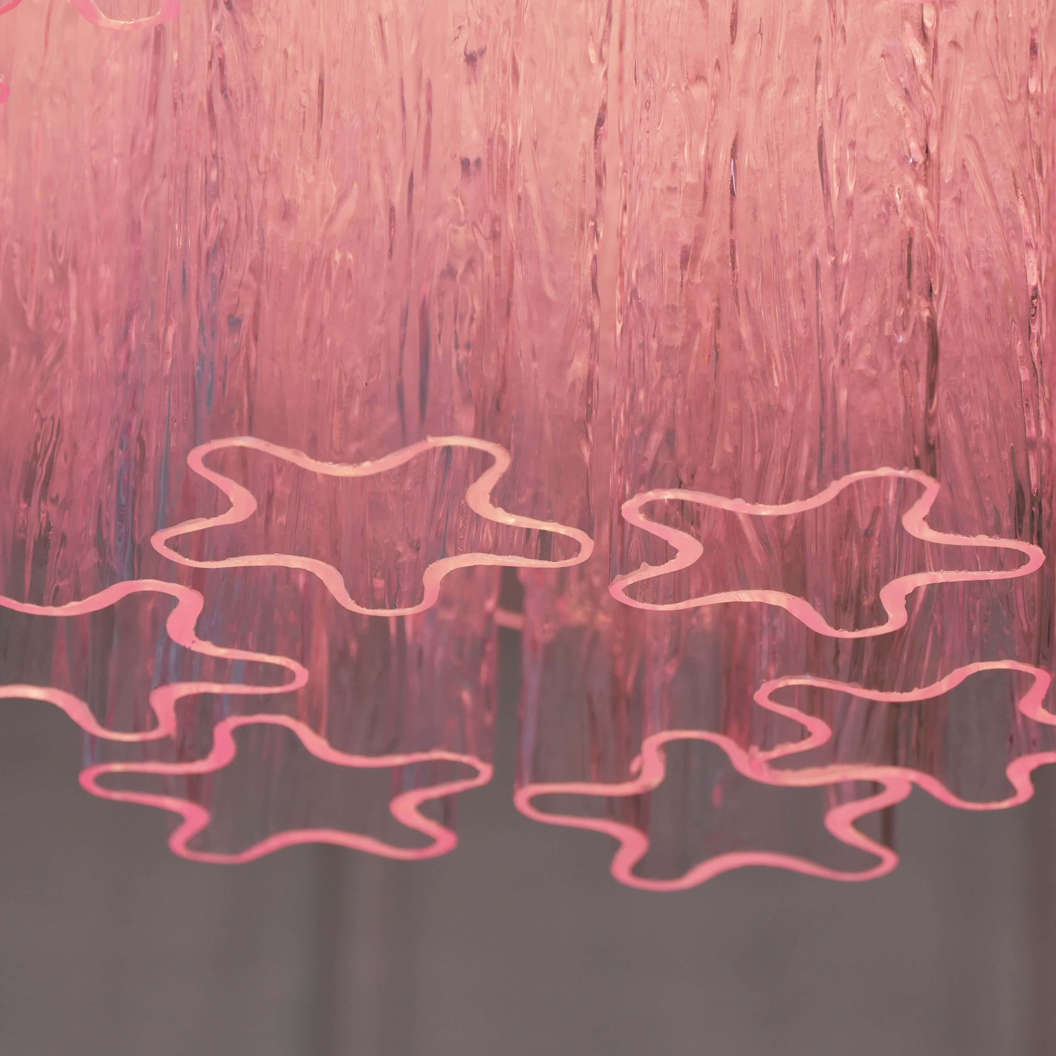 Murano Pink Glass Ceiling Light