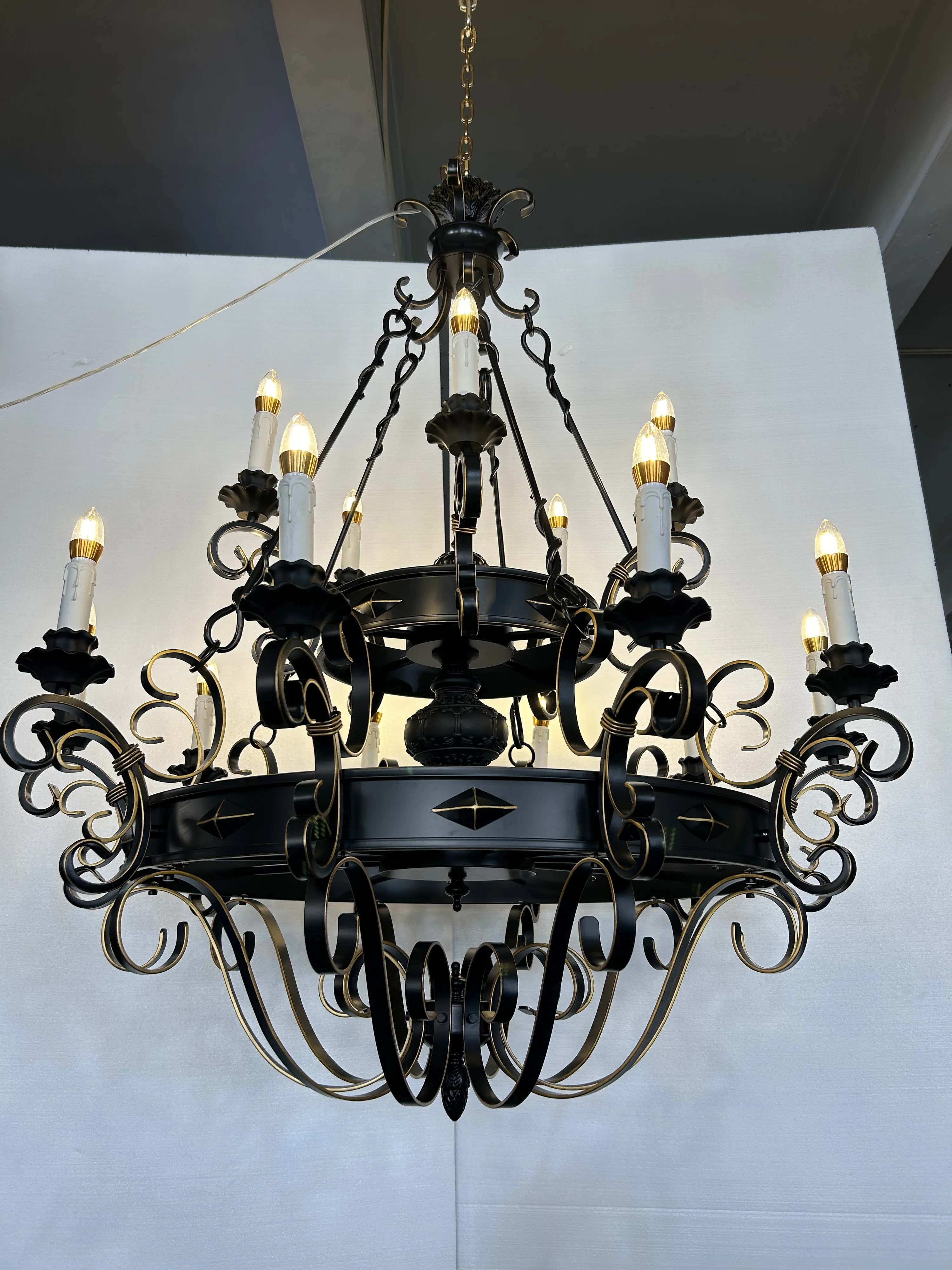 Vintage Iron Simple Candle Art Chandelier