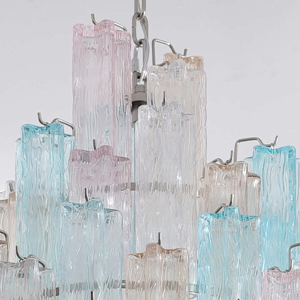 Petalia Murano Glass Diamond Chandelier 54"H - Colorful Glass