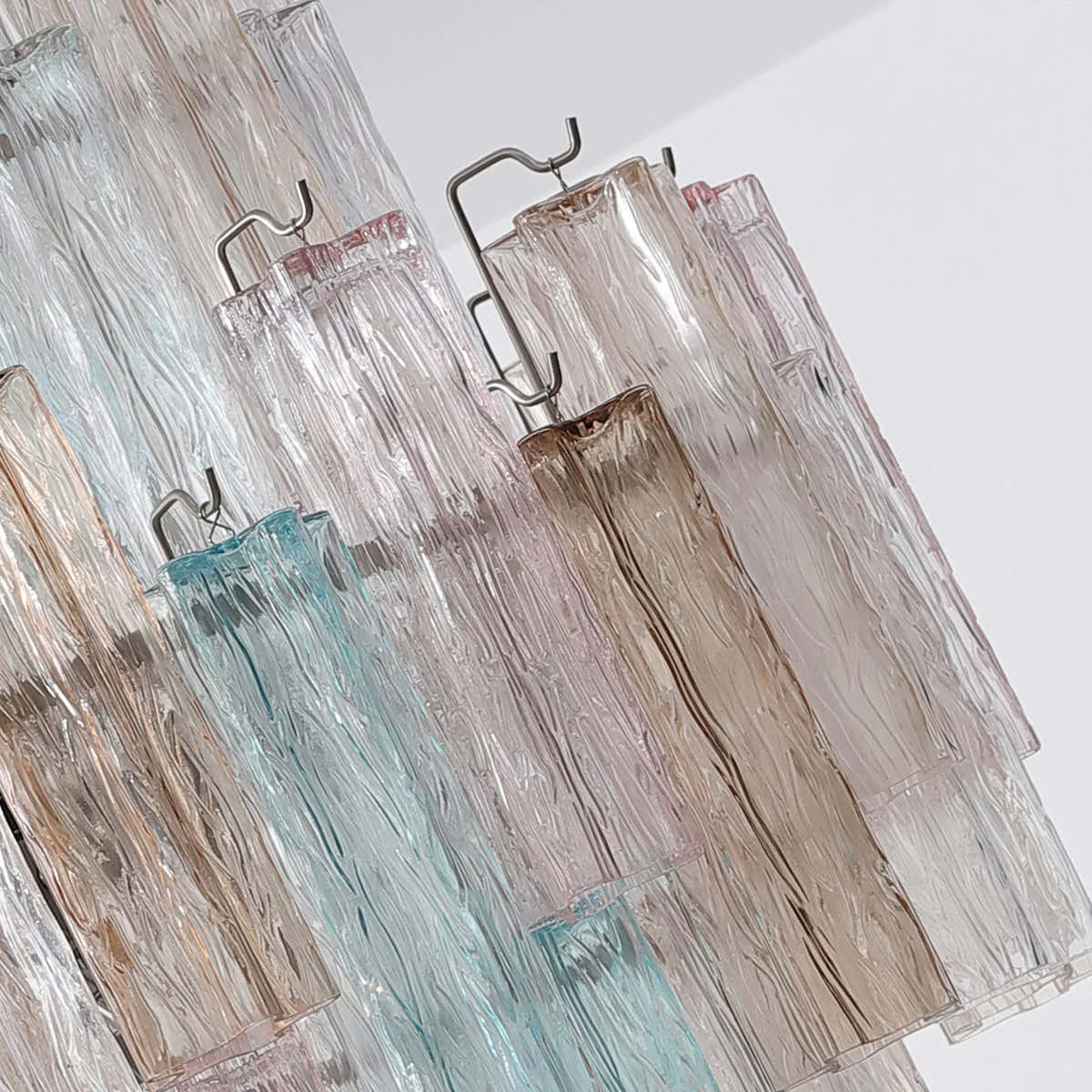Petalia Murano Glass Diamond Chandelier 54"H - Colorful Glass
