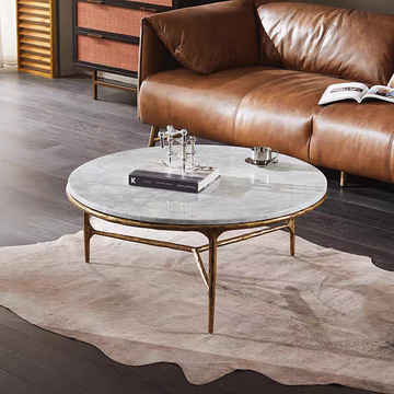 Thaddeus Marble Round Coffee Table 3 Legs 35"