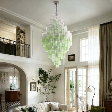 Petalia Murano Glass Diamond Chandelier 54"H - Ombre