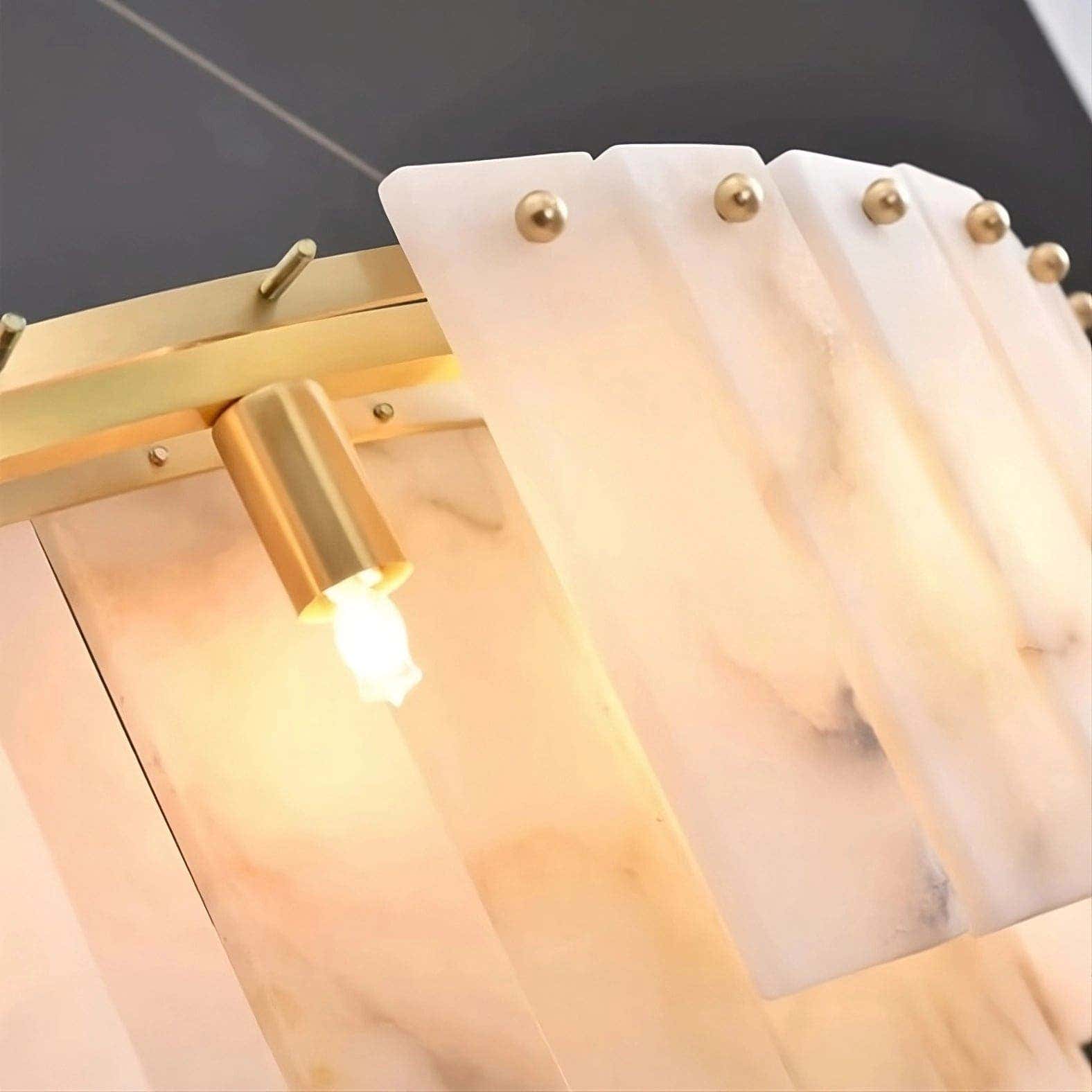 Double Round Alabaster Chandelier