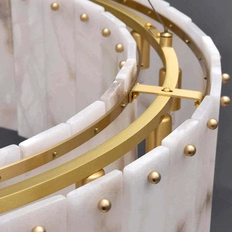Double Round Alabaster Chandelier