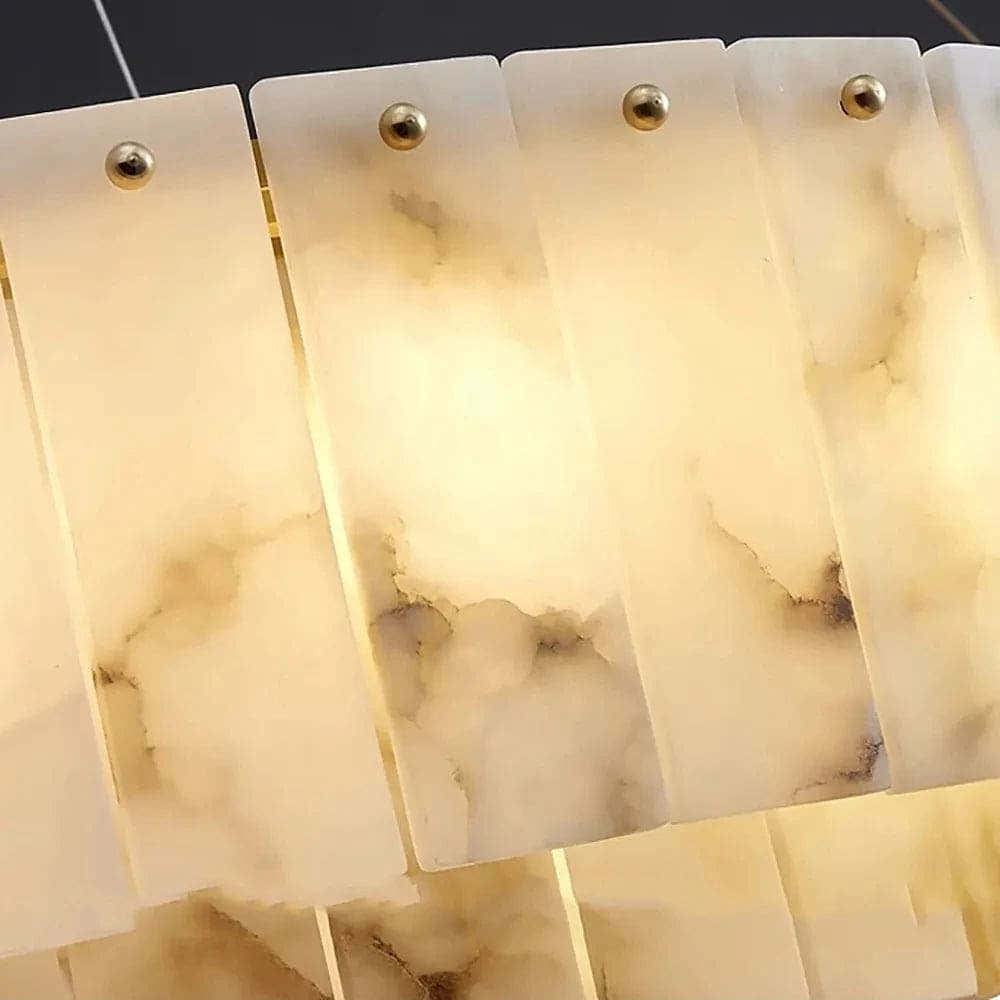 Double Round Alabaster Chandelier