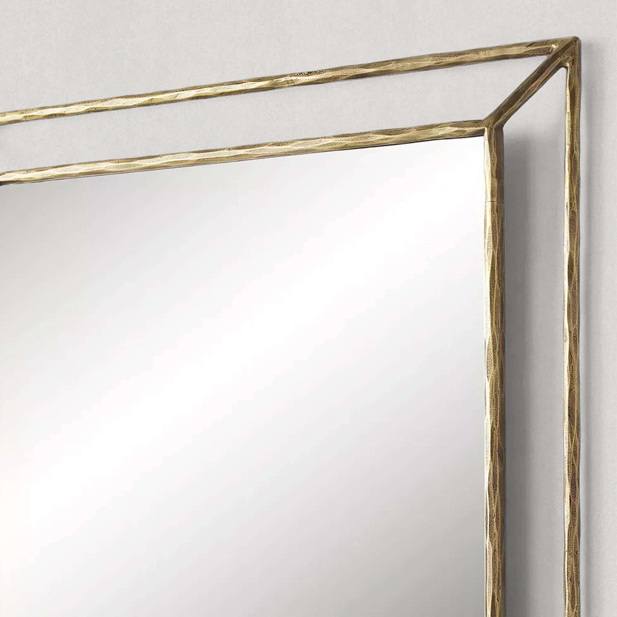 Hand-Forged Metal Open Beveled Mirror