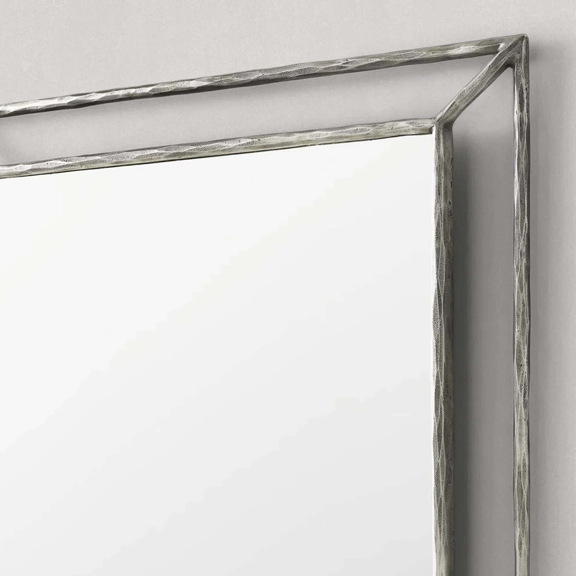 Hand-Forged Metal Open Beveled Mirror