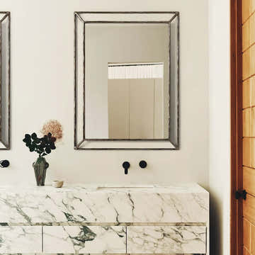 Hand-Forged Metal Open Beveled Mirror