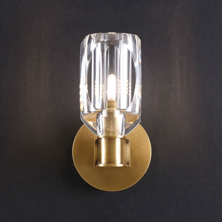 Cameron Crystal Glass Cup Wall Sconce