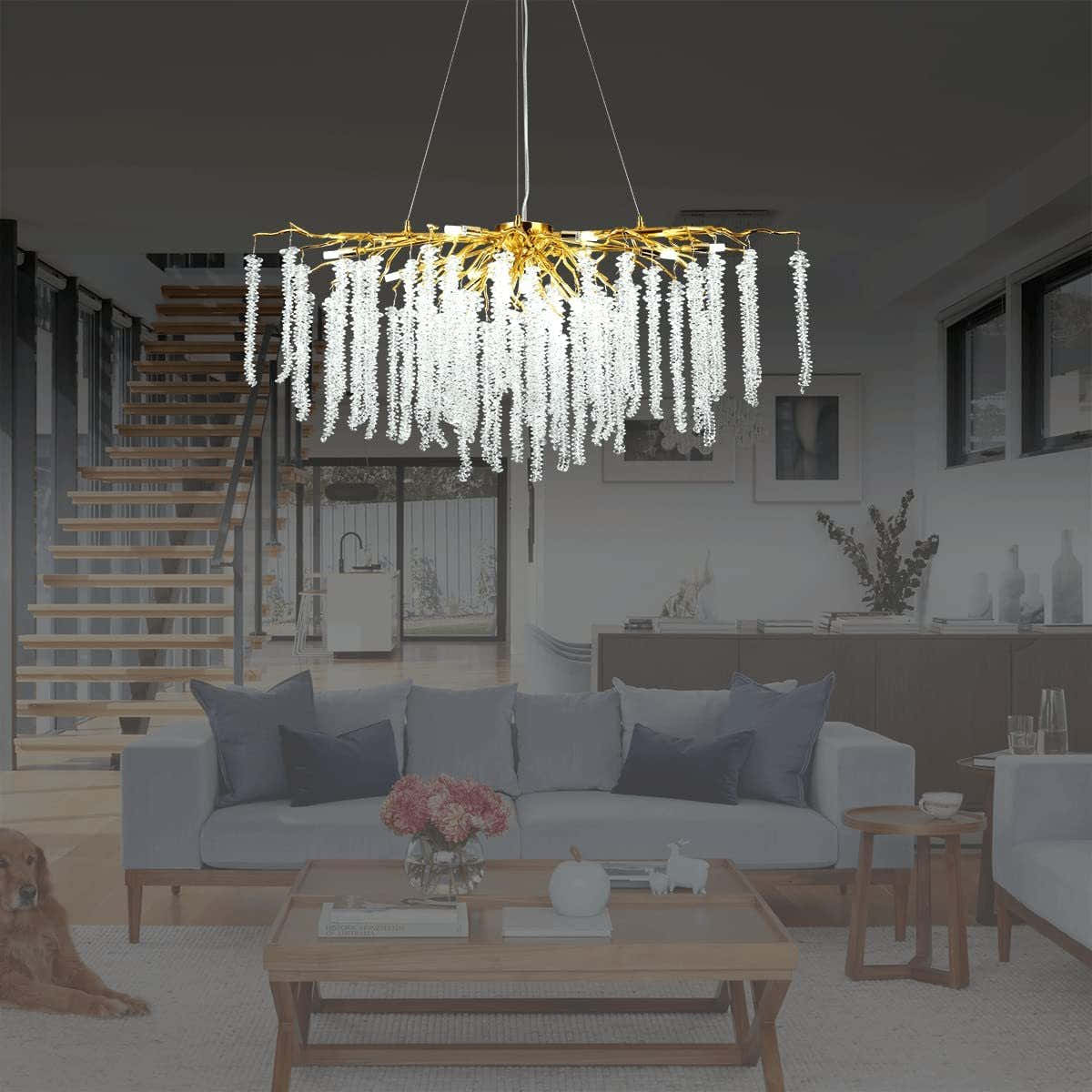 Vinery Tree Branch Crystal Chandelier L45"