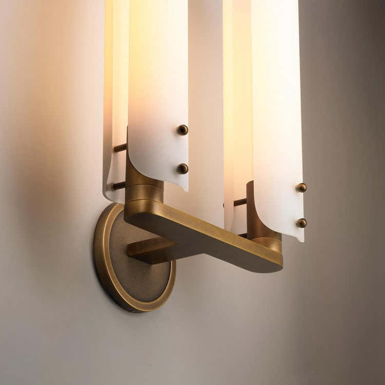 Ale White Shade 2-Head Wall Sconce 16"H