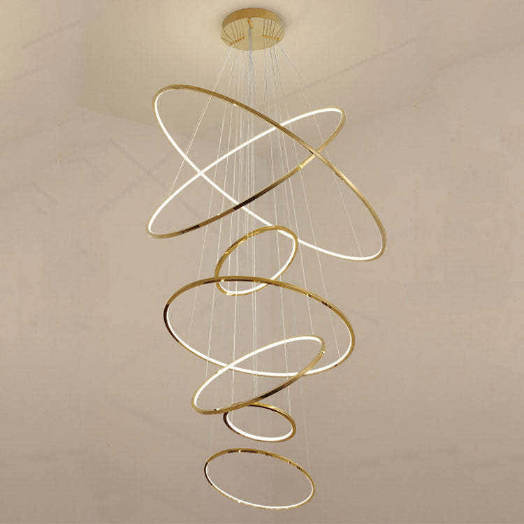 Modern Gold Multi Rings Chandelier