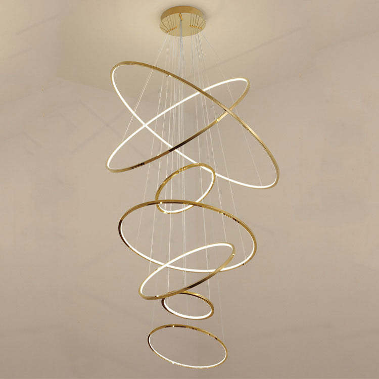 Custome Color Modern Bronze Multi Rings Chandelier