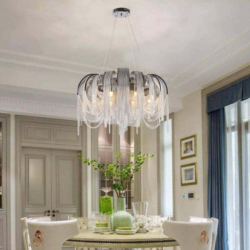 Cadena Aluminum Chain Tassel Chandelier