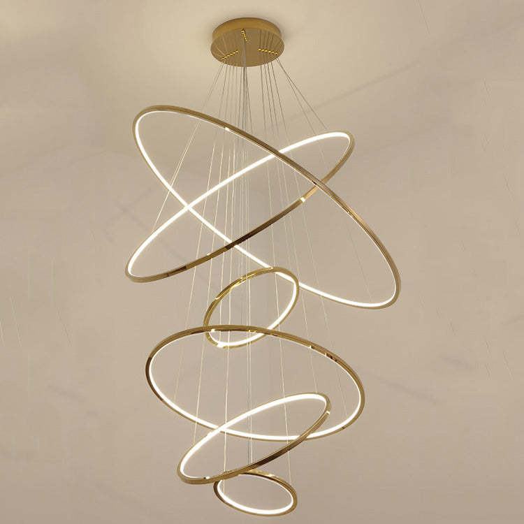 Custome Color Modern Bronze Multi Rings Chandelier