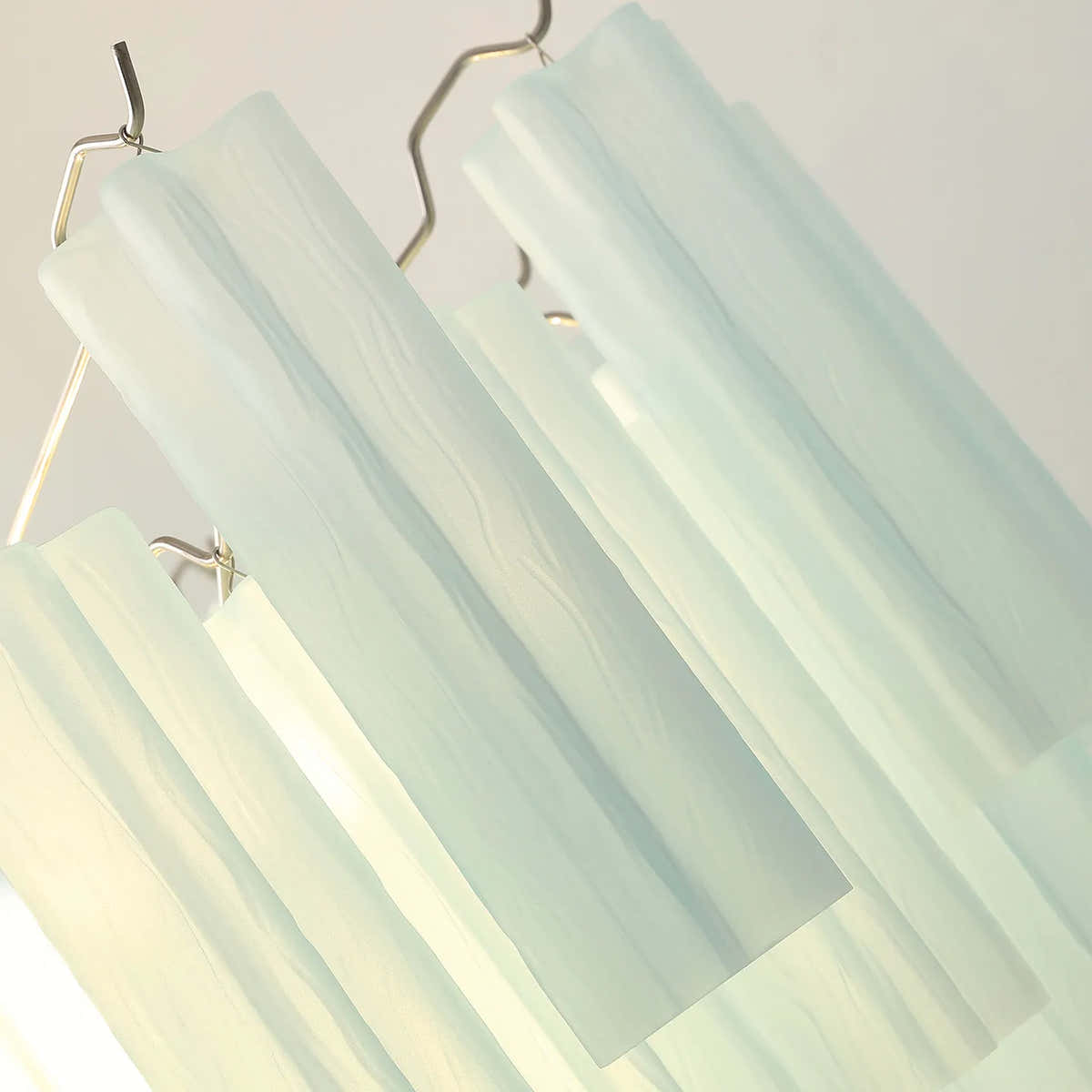 Petalia Murano Glass Diamond Chandelier 54"H - Frosted Glass