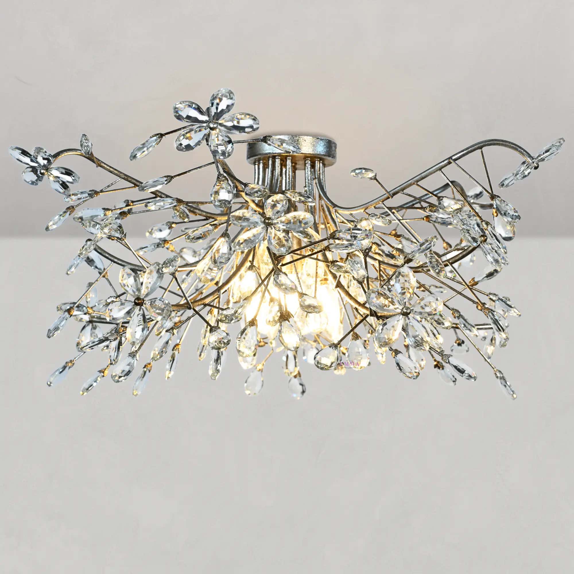 Fiore Crystal Flowers Flushmount