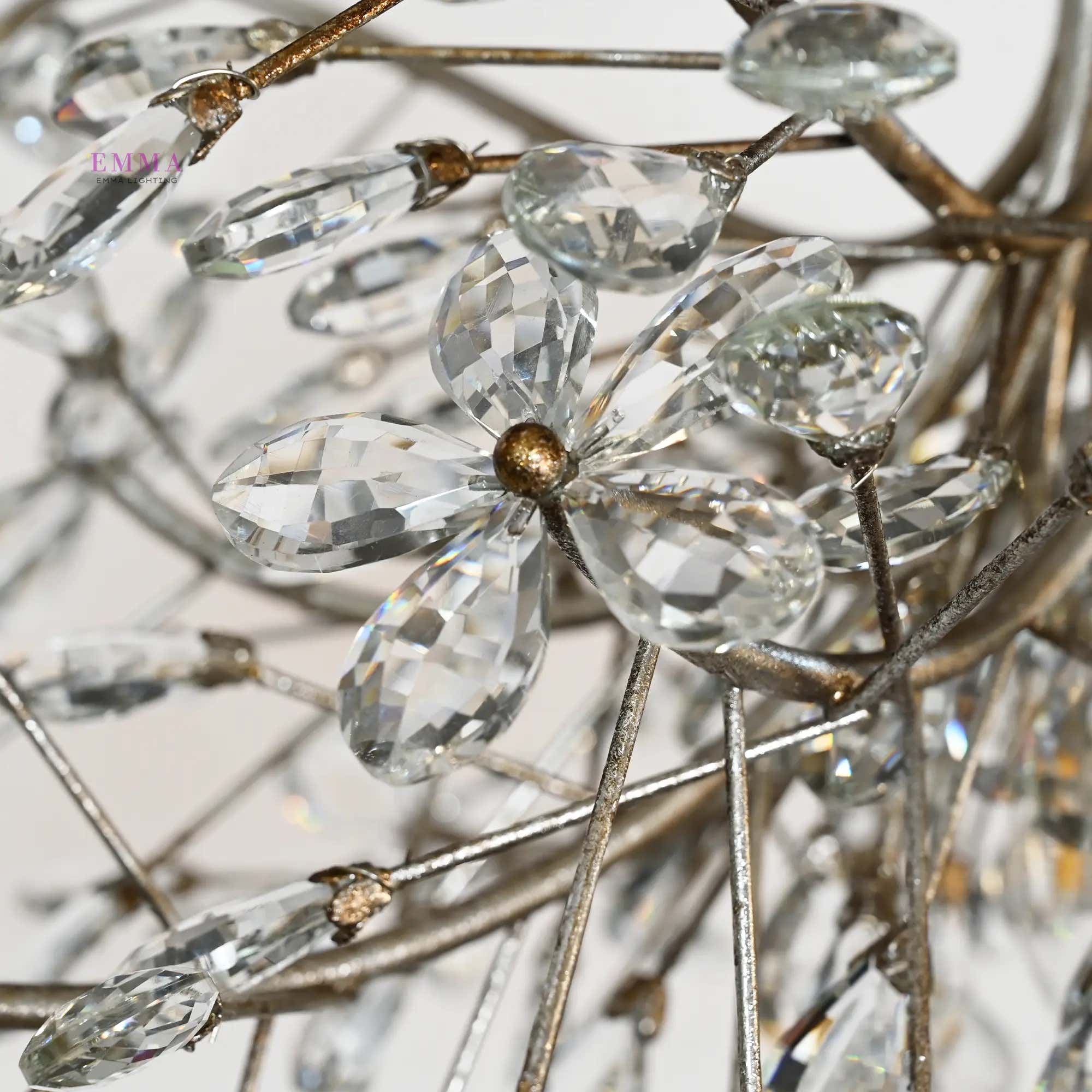 Fiore Crystal Flowers Flushmount