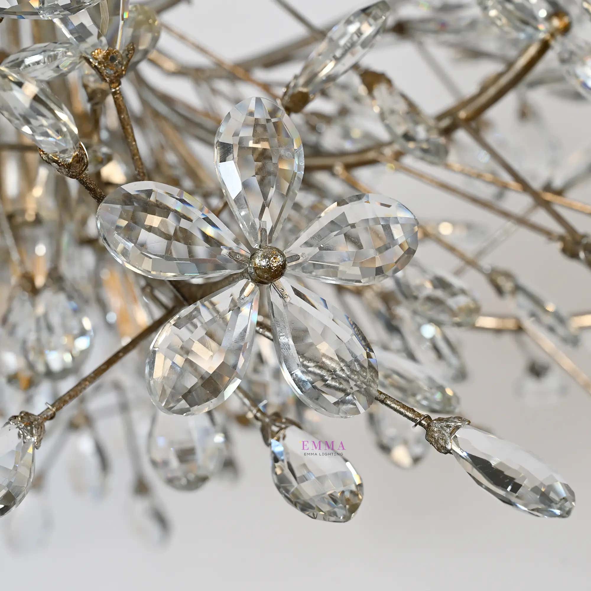 Fiore Crystal Flowers Flushmount
