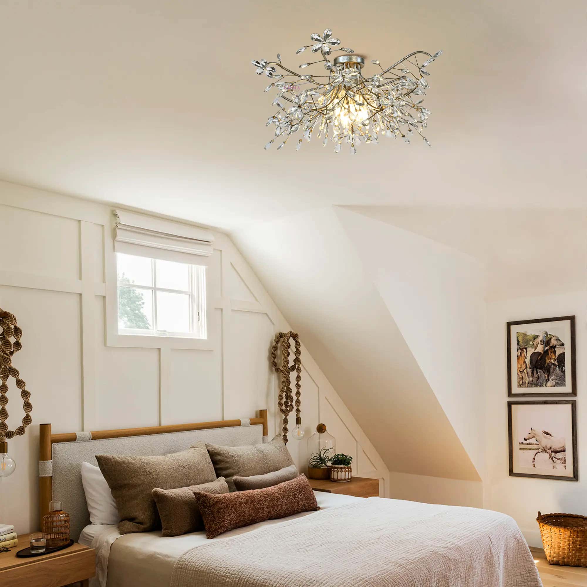 Fiore Crystal Flowers Flushmount