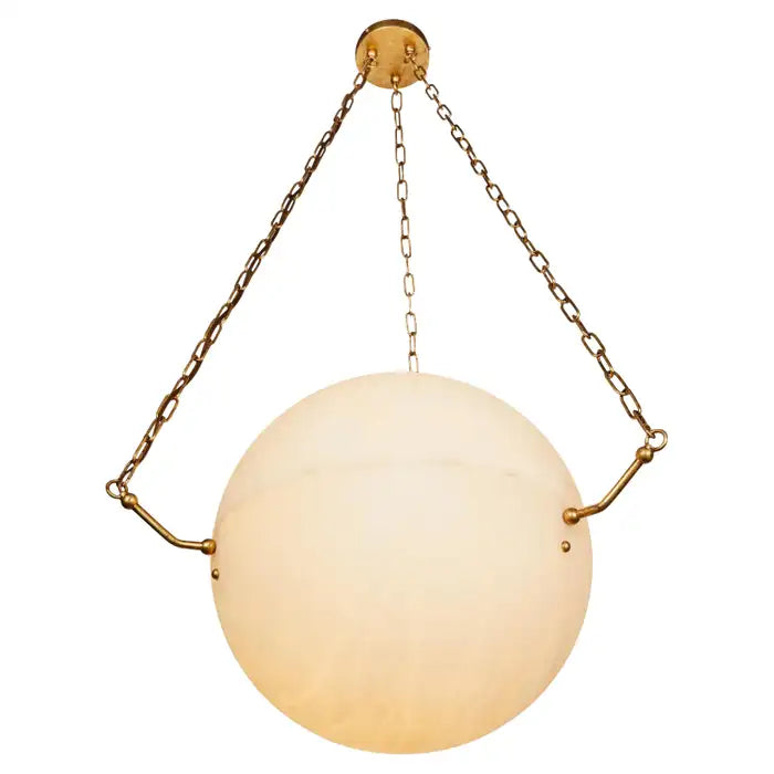 Large 'Atlas' Alabaster Suspension Lamp by Denis de la Mesiere