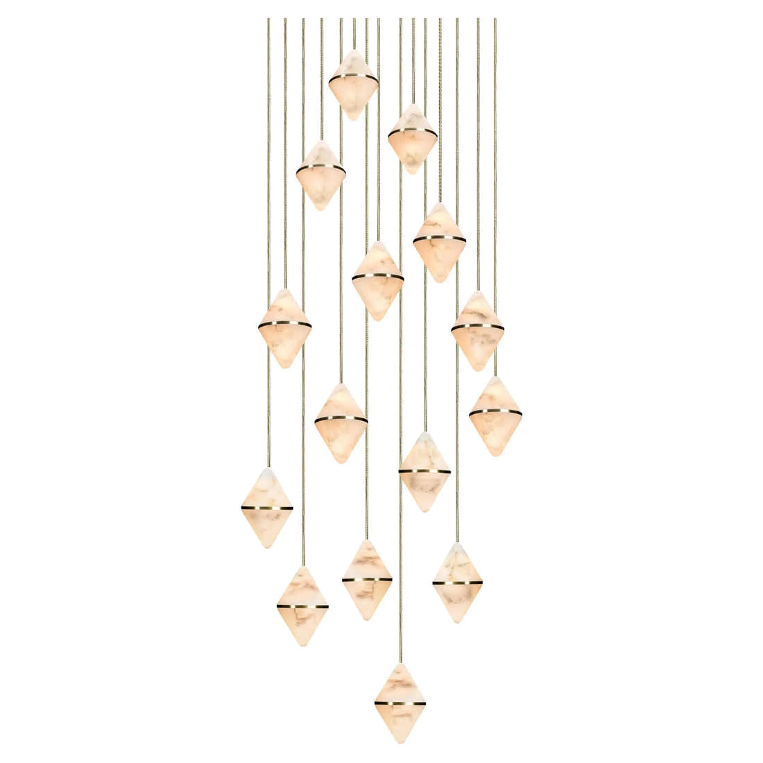 Gem Circular Cluster Alabaster Chandelier 15
