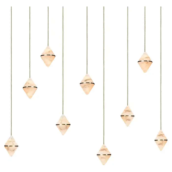Gem Rectangular Alabaster Chandelier 9