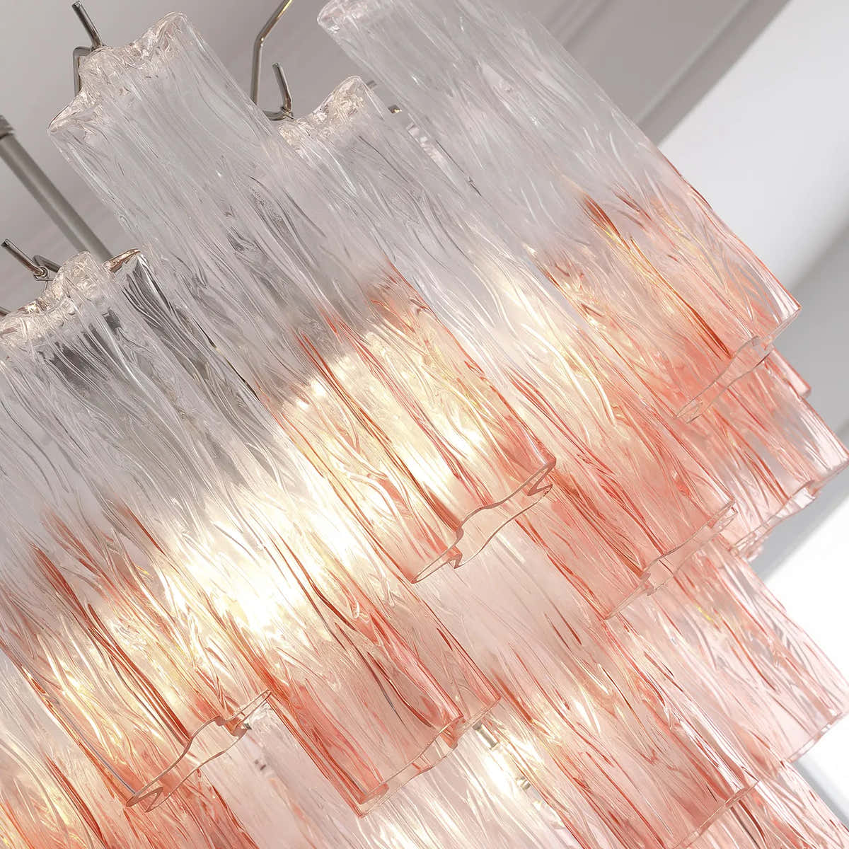 Petalia Murano Glass Diamond Chandelier 54"H - Ombre